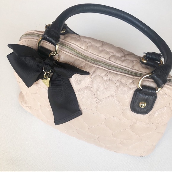 betsey johnson quilted heart satchel